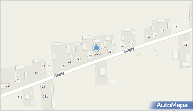 Grądy, Grądy, 22, mapa Grądy