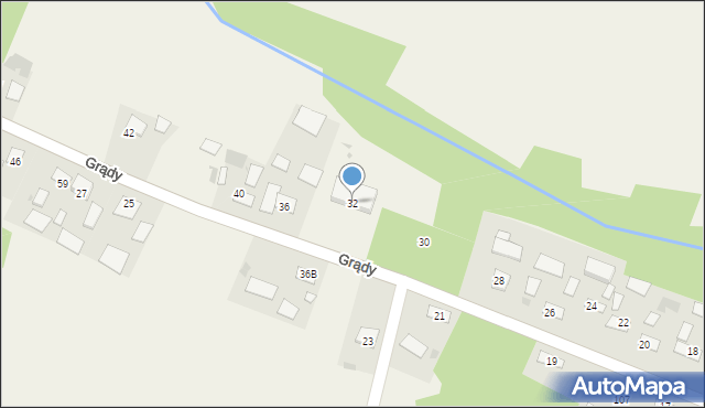 Grądy, Grądy, 32C, mapa Grądy