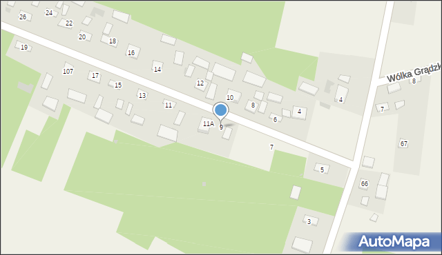 Grądy, Grądy, 9, mapa Grądy