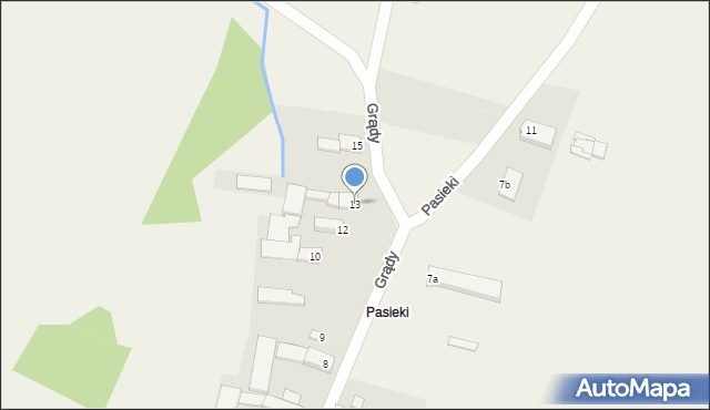 Grądy, Grądy, 13, mapa Grądy