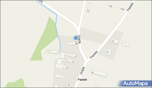 Grądy, Grądy, 15, mapa Grądy