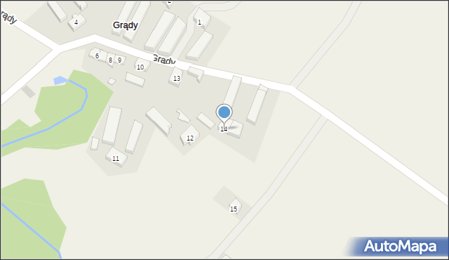 Grądy, Grądy, 14, mapa Grądy