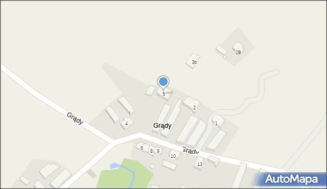 Grądy, Grądy, 3, mapa Grądy