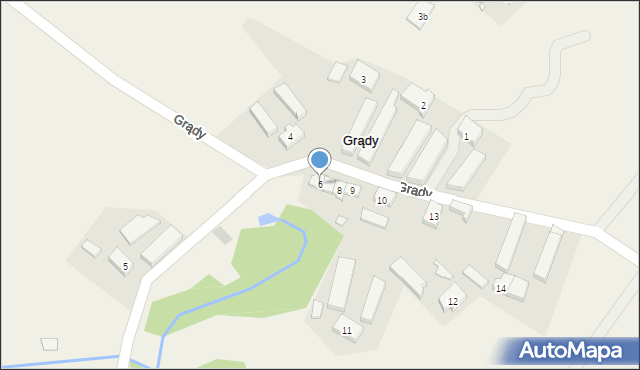 Grądy, Grądy, 6, mapa Grądy