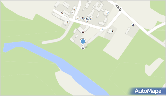 Grądy, Grądy, 12, mapa Grądy