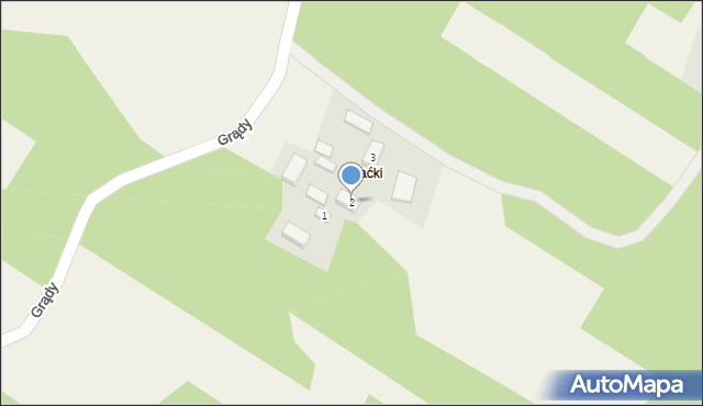Grądy, Grądy, 2, mapa Grądy