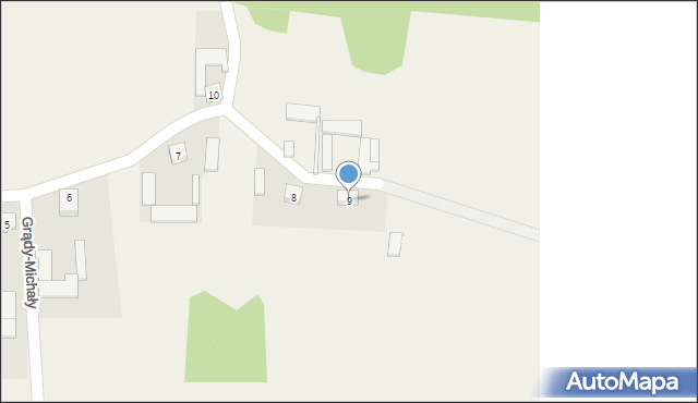 Grądy-Michały, Grądy-Michały, 9, mapa Grądy-Michały