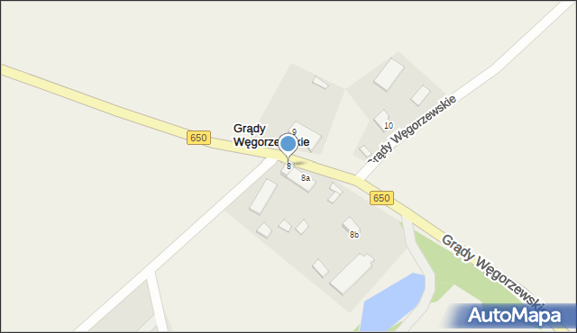 Grądy Węgorzewskie, Grądy Węgorzewskie, 8, mapa Grądy Węgorzewskie