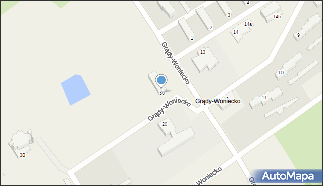 Grądy-Woniecko, Grądy-Woniecko, 36, mapa Grądy-Woniecko