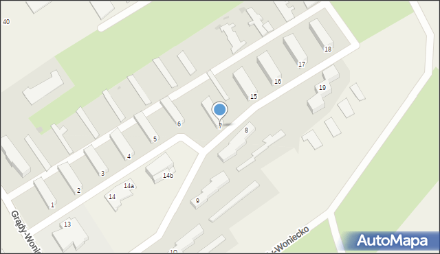 Grądy-Woniecko, Grądy-Woniecko, 7, mapa Grądy-Woniecko