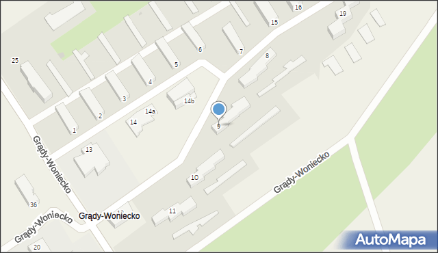 Grądy-Woniecko, Grądy-Woniecko, 9, mapa Grądy-Woniecko