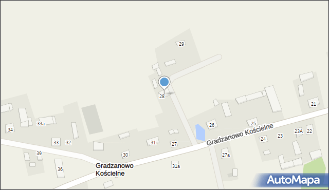 Gradzanowo Kościelne, Gradzanowo Kościelne, 28a, mapa Gradzanowo Kościelne