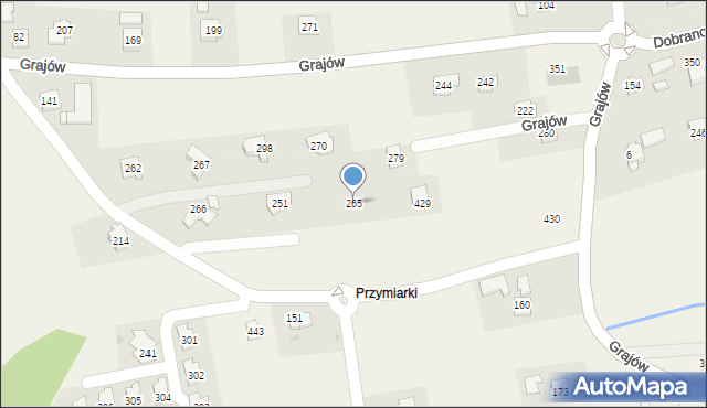 Grajów, Grajów, 265, mapa Grajów