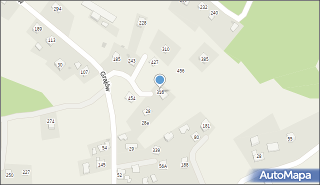 Grajów, Grajów, 316, mapa Grajów