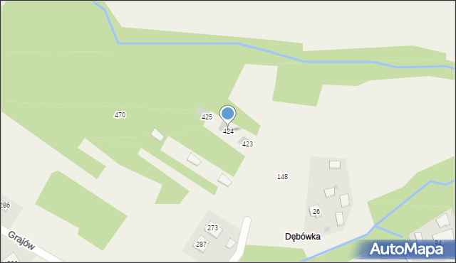 Grajów, Grajów, 424, mapa Grajów