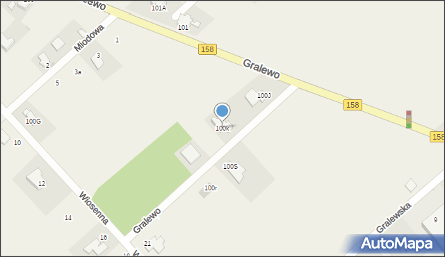 Gralewo, Gralewo, 100k, mapa Gralewo