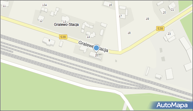 Gralewo-Stacja, Gralewo-Stacja, 10, mapa Gralewo-Stacja