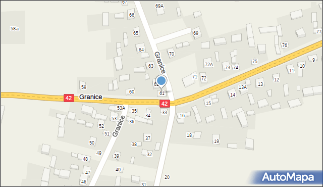 Granice, Granice, 61, mapa Granice