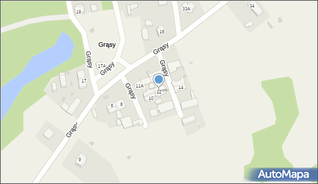 Grąsy, Grąsy, 12, mapa Grąsy