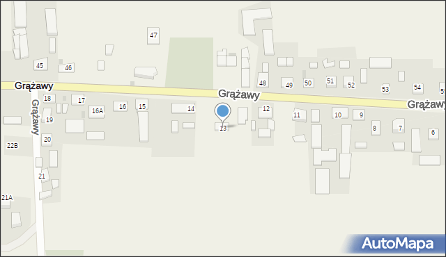 Grążawy, Grążawy, 13, mapa Grążawy