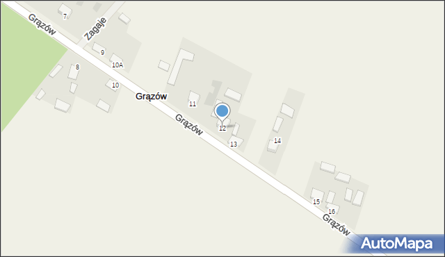 Grązów, Grązów, 12, mapa Grązów