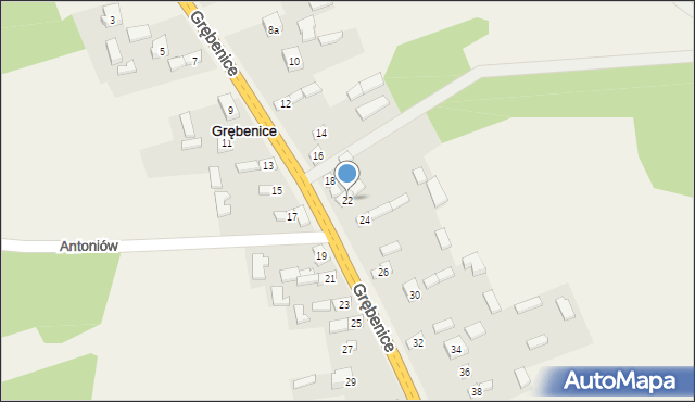 Grębenice, Grębenice, 22, mapa Grębenice