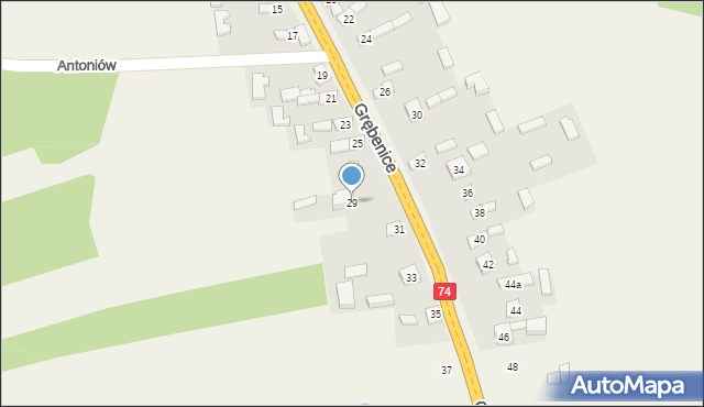 Grębenice, Grębenice, 29, mapa Grębenice