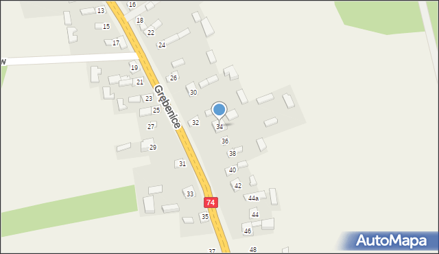 Grębenice, Grębenice, 34, mapa Grębenice