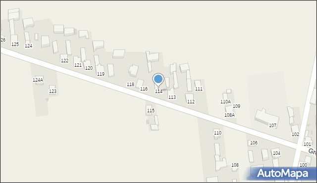 Grębień, Grębień, 114, mapa Grębień
