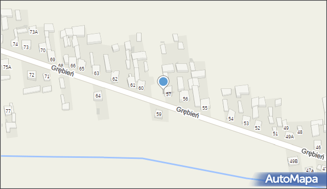 Grębień, Grębień, 58, mapa Grębień