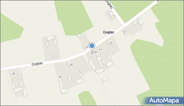 Grębki, Grębki, 12, mapa Grębki