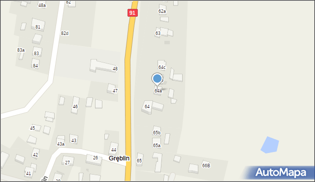 Gręblin, Gręblin, 64a, mapa Gręblin