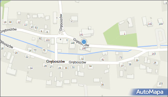 Gręboszów, Gręboszów, 140, mapa Gręboszów