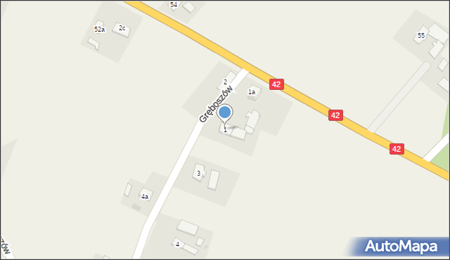 Gręboszów, Gręboszów, 1, mapa Gręboszów