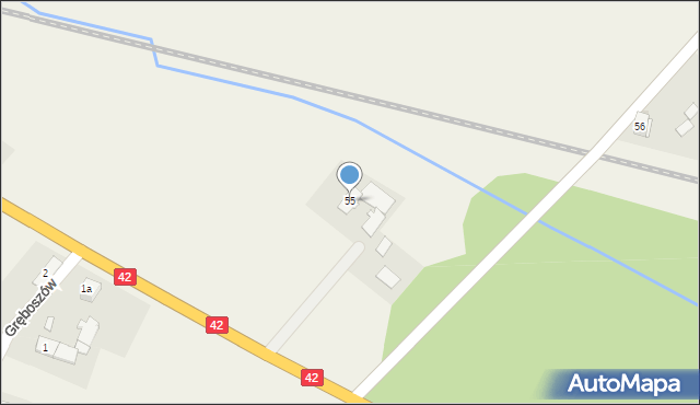Gręboszów, Gręboszów, 55, mapa Gręboszów