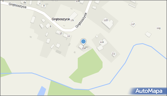 Gręboszyce, Gręboszyce, 11a, mapa Gręboszyce