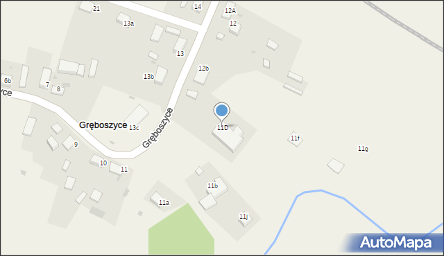 Gręboszyce, Gręboszyce, 11D, mapa Gręboszyce