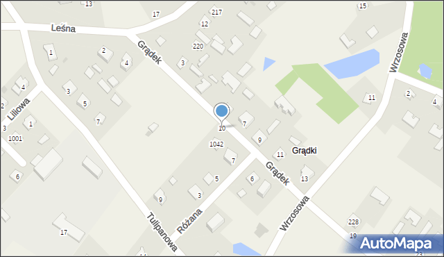 Grębów, Grądek, 10, mapa Grębów