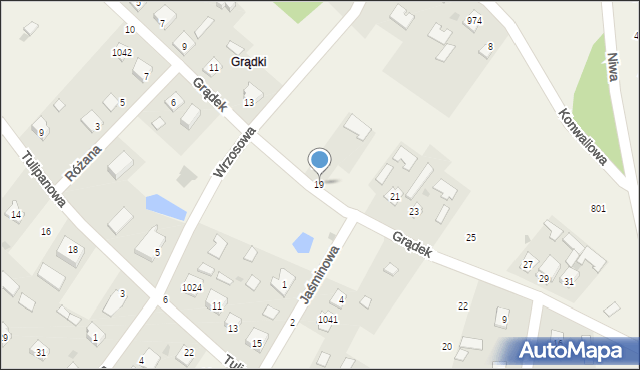 Grębów, Grądek, 19, mapa Grębów