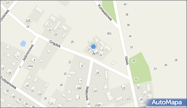 Grębów, Grądek, 29, mapa Grębów