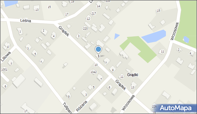 Grębów, Grądek, 5, mapa Grębów