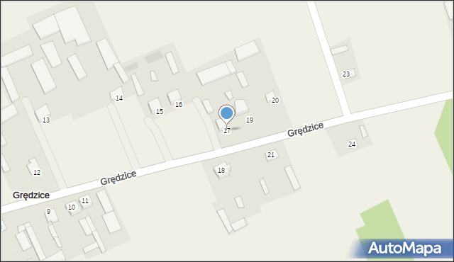 Grędzice, Grędzice, 17, mapa Grędzice