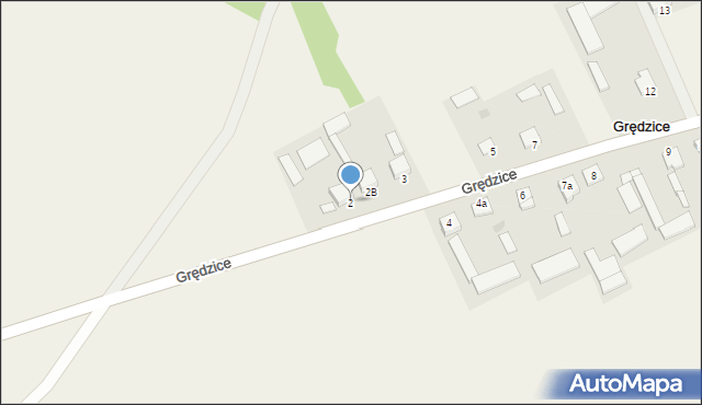 Grędzice, Grędzice, 2, mapa Grędzice