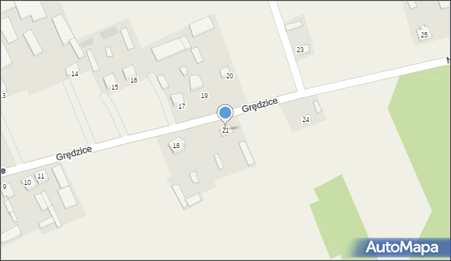 Grędzice, Grędzice, 21, mapa Grędzice