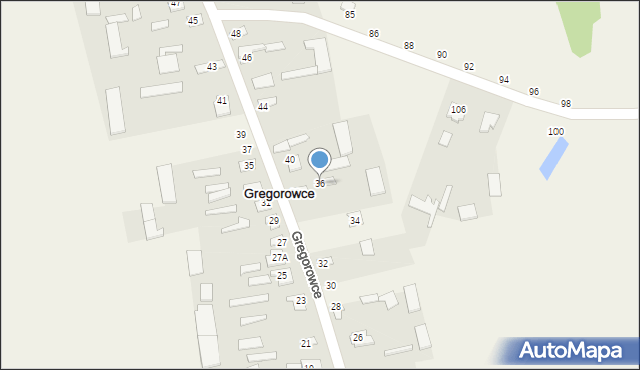 Gregorowce, Gregorowce, 36, mapa Gregorowce