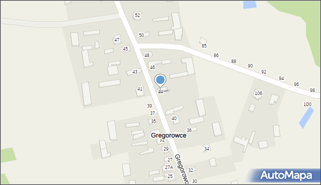 Gregorowce, Gregorowce, 44, mapa Gregorowce