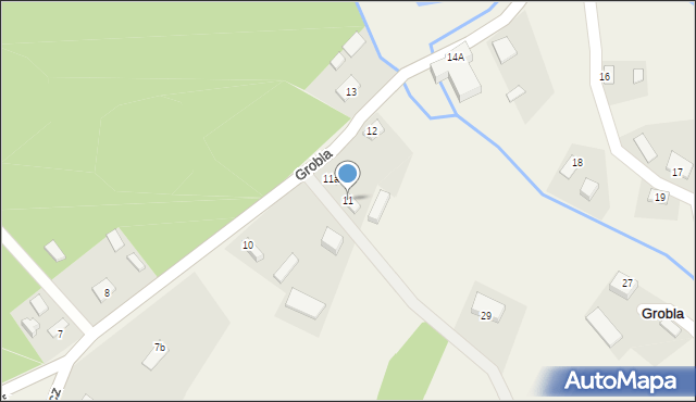 Grobla, Grobla, 11, mapa Grobla