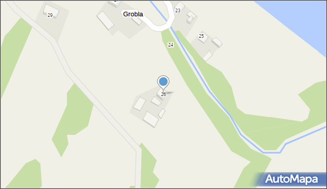 Grobla, Grobla, 26, mapa Grobla