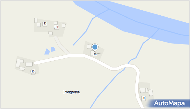 Grobla, Grobla, 36, mapa Grobla