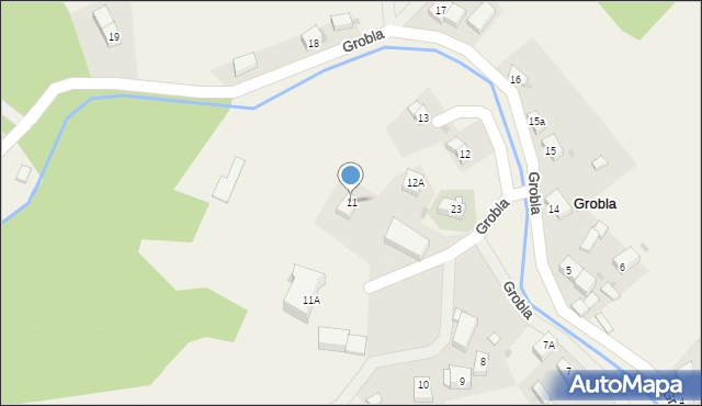 Grobla, Grobla, 11, mapa Grobla